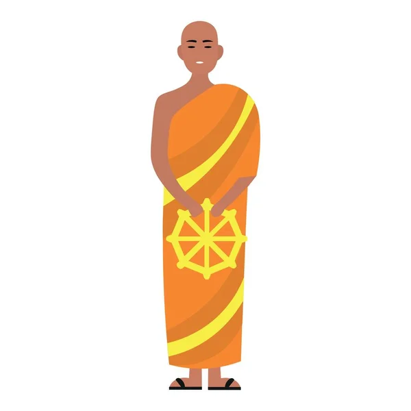 Monge Com Símbolo Budismo Fundo Branco —  Vetores de Stock