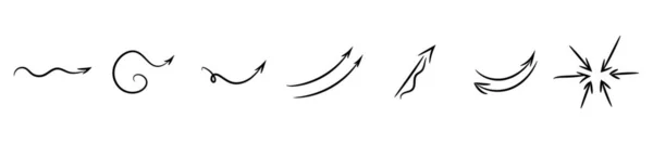 白い背景に異なる矢印のコレクション — ストックベクタ