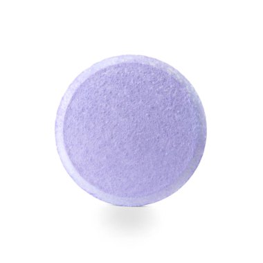 Beyaz arkaplanda leylak çözünür tablet