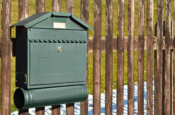 View Mailbox Wooden Fence — Stock Photo, Image