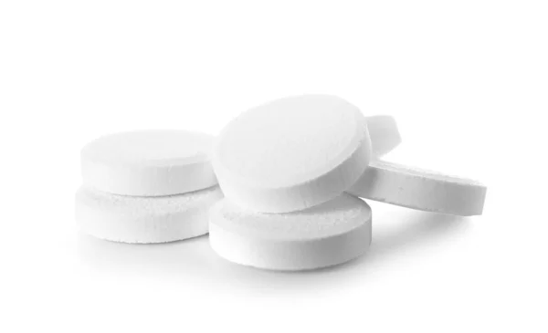 Oplosbare Tabletten Geïsoleerd Witte Achtergrond — Stockfoto