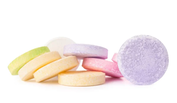 Comprimidos Solubles Coloridos Aislados Sobre Fondo Blanco — Foto de Stock