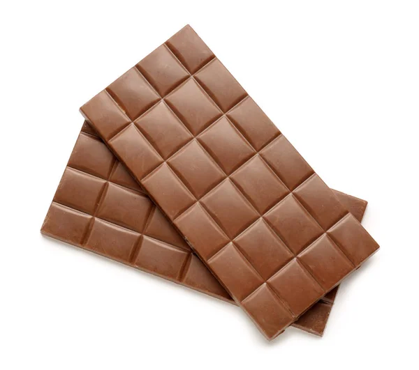 Вкусные Шоколадные Батончики Белом Фоне — стоковое фото