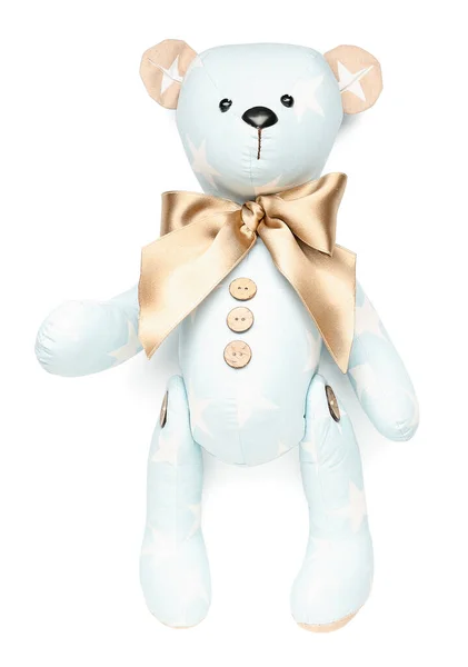 Brinquedo Urso Fundo Branco — Fotografia de Stock