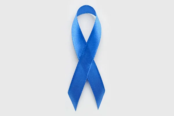 Blauw Bewustzijnslint Lichte Achtergrond Prostaatkankerconcept — Stockfoto