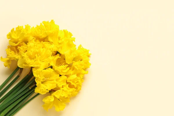 Красивые Нарциссы Цветы Светлом Фоне — стоковое фото