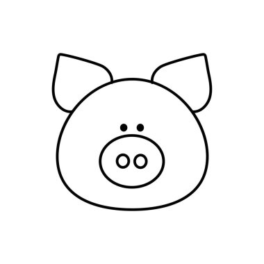 Beyaz arka planda domuz başı