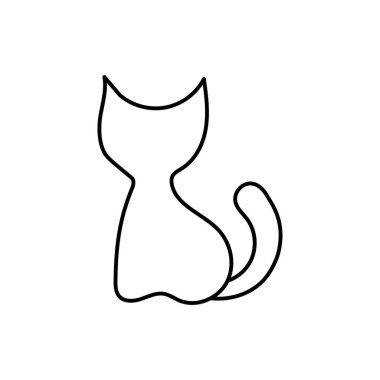 Beyaz arkaplanda kedi silueti