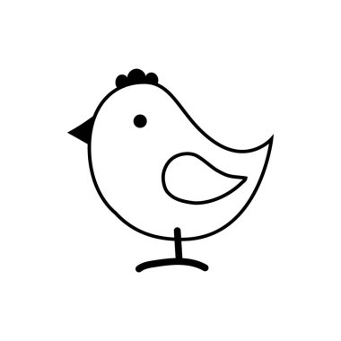 Beyaz arka plan üzerinde sevimli tavuk