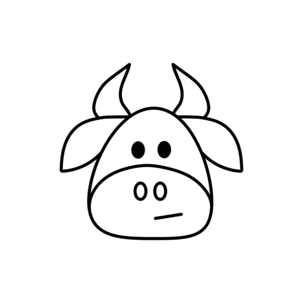 Head Cow White Background — Stock Vector