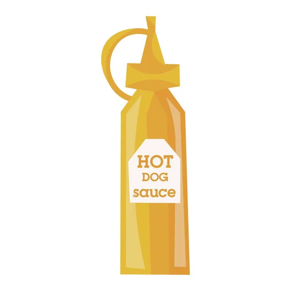 Bottle Tasty Hot Dog Sauce White Background — Stock Vector
