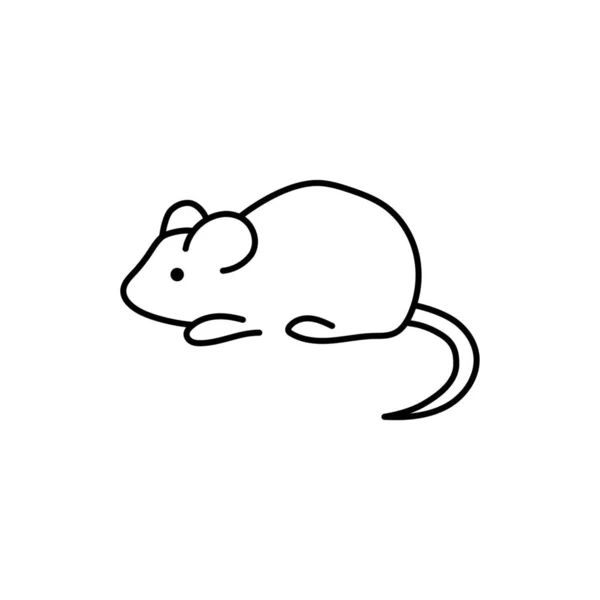 Small Mouse White Background — Stock Vector