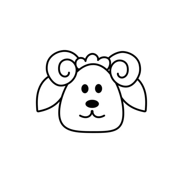 白い背景の羊の頭 — ストックベクタ