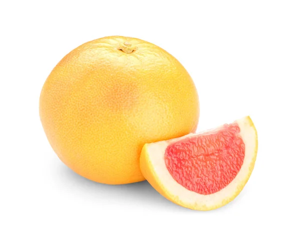 Érett Grapefruit Izolált Fehér Alapon — Stock Fotó