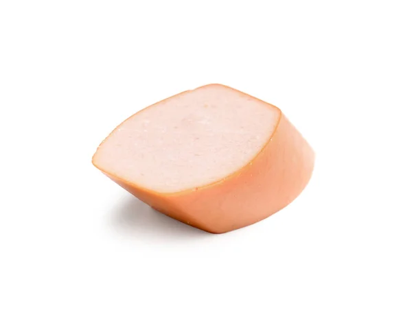 Piece Tasty Sausage Isolated White Background — Stock Photo, Image