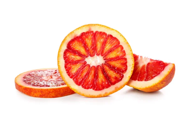 Tasty Slices Blood Orange Fruit White Background — Stock Photo, Image