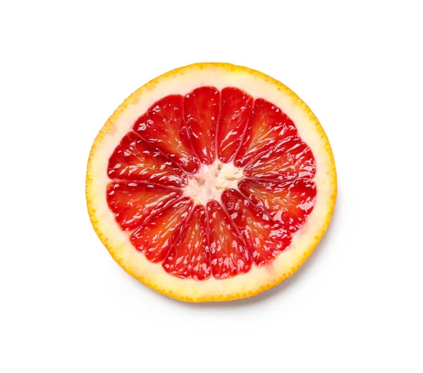 白い背景に血のオレンジの果実のおいしいスライス — ストック写真