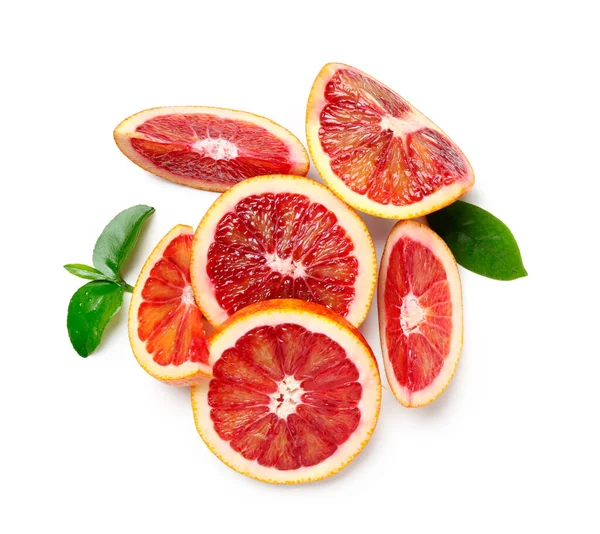 Tasty Slices Blood Orange Fruit White Background — Stock Photo, Image
