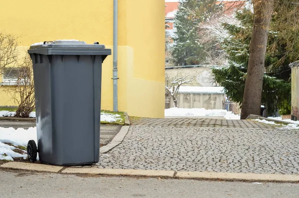 View Garbage Container City Winter Day — Stock Photo, Image