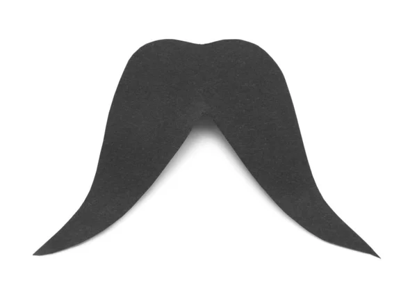 Moustache Papier Noir Isolée Sur Fond Blanc — Photo