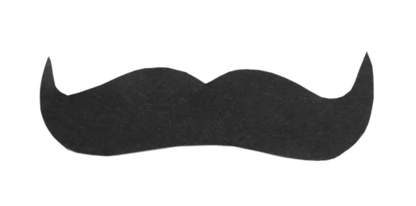 Mustache Papel Negro Aislado Sobre Fondo Blanco —  Fotos de Stock