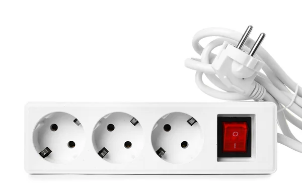 Electric Extension Cord Isolated White Background — Stock Photo, Image
