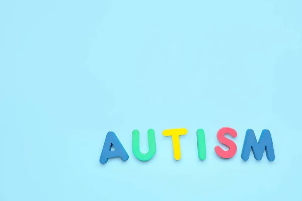 Word Autism Blue Background — Stock Photo, Image