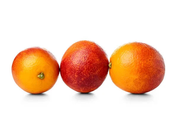 Egész Ízletes Vér Narancs Fehér Alapon — Stock Fotó