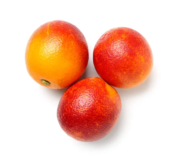 Цілі Смачні Апельсини Крові Білому Тлі — стокове фото