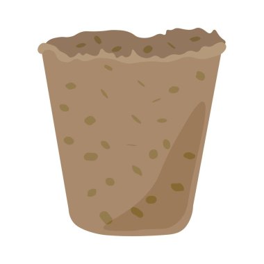 Beyaz arkaplanda turba kabı