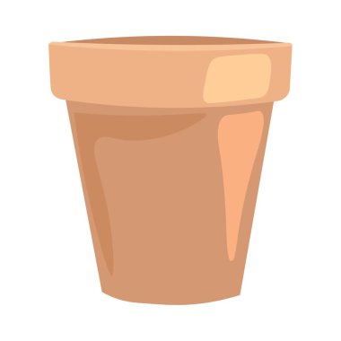 Beyaz arkaplanda boş saksı