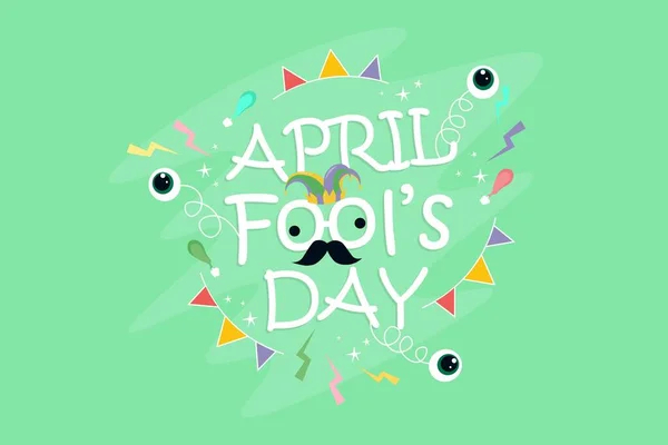 Greeting Card April Fool Day Celebration — Stock Vector