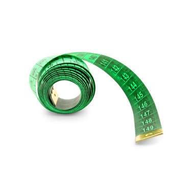 Beyaz arkaplanda izole edilmiş yeni ölçüm bandı