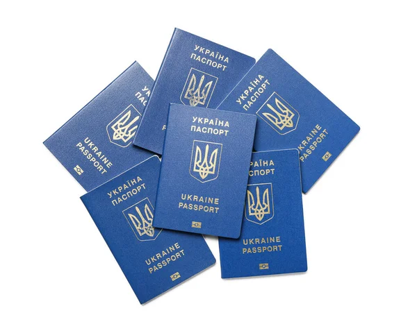 Ukrajinské Pasy Bílém Pozadí — Stock fotografie