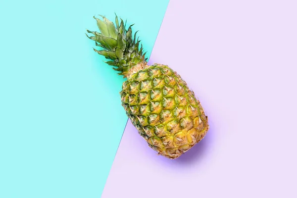 Fresh Ripe Pineapple Color Background — Stock Photo, Image