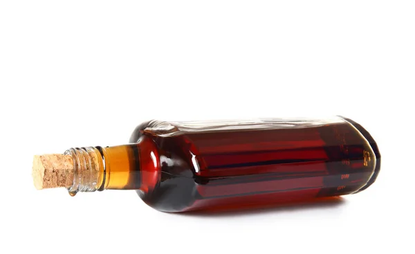 Flasche Rum Auf Weißem Hintergrund — Stockfoto