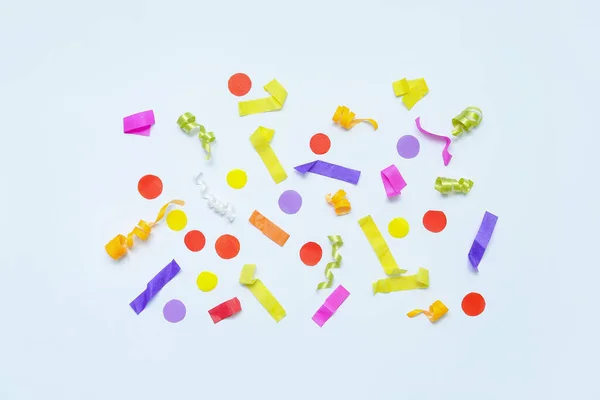 Composition Colorful Confetti White Background — Stock Photo, Image