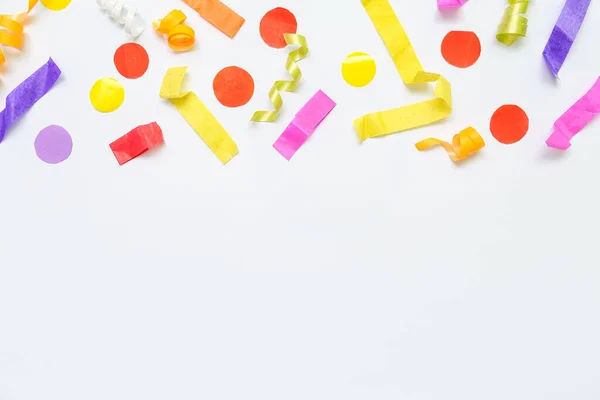 Composition Colorful Confetti White Background — Stock Photo, Image