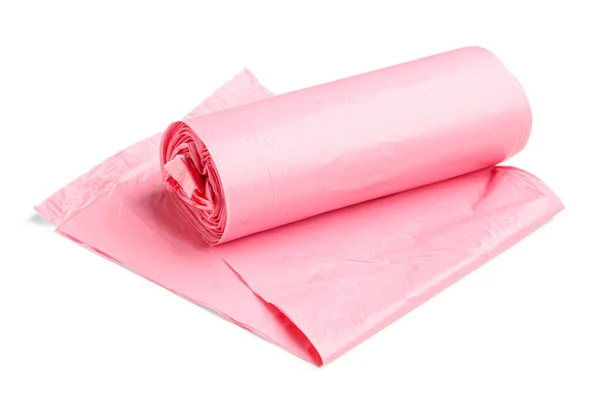 Pink Roll Garbage Bag Isolated White Background Stock Photo by ©serezniy  648823504