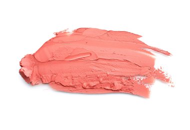 Beyaz arkaplanda mercan ruj izi