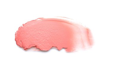 Beyaz arkaplanda bej ruj izi