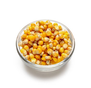 Beyaz arka planda bir kase mısır. Festa Junina (Haziran Festivali) kutlaması