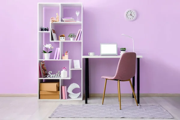 Interior Office Modern Workplace Shelving Unit — Stock Photo, Image