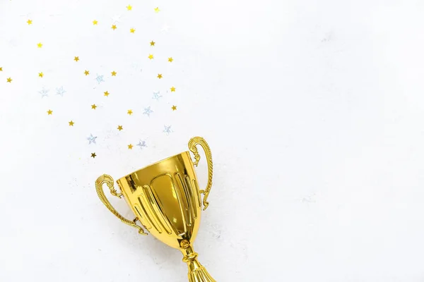 Gold Cup Stars White Background — Stock Photo, Image