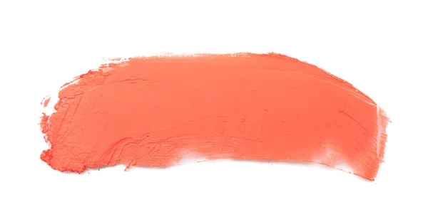 Stroke Coral Lipstick White Background — Stock Photo, Image