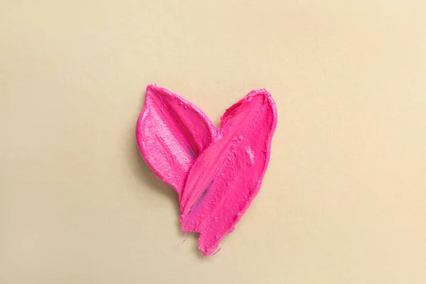 Pink Lipstick Strokes Beige Background — Stock Photo, Image