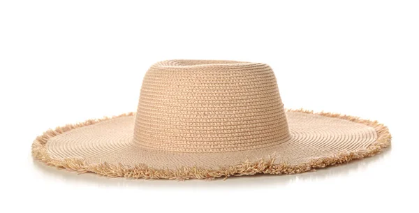 白い背景にフェスタ純名 6月祭 のための麦藁帽子 — ストック写真