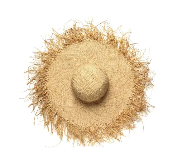 白い背景に帽子をストロー フェスタ十二菜 6月祭 — ストック写真