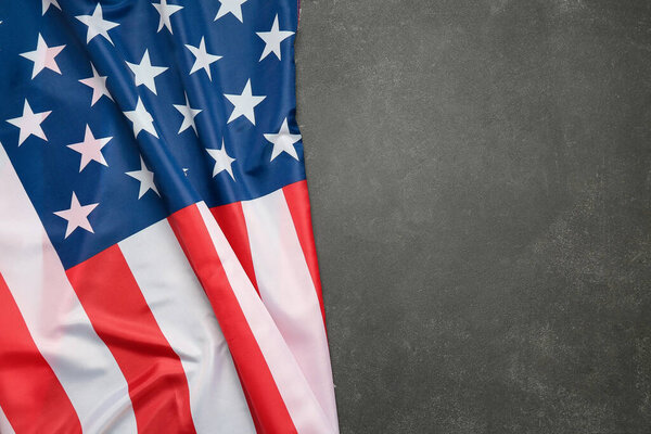 USA flag on dark background. Memorial Day celebration