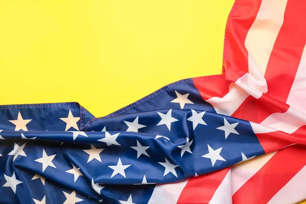 Usa Vlajka Žlutém Pozadí Slavnost Memorial Day — Stock fotografie